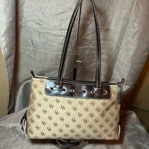 Dooney & Bourke Brown Tan Canvas Shoulder bag
